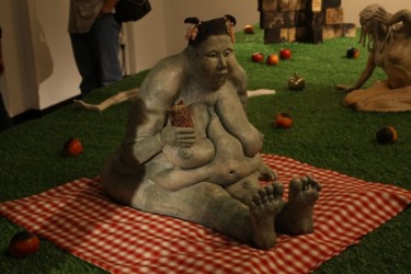 Sculpture intitulée "la gourmandise" par Fabien Camuset, Œuvre d'art originale, Céramique