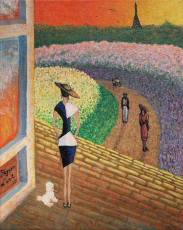 Painting titled "Springtime In Paris" by Carla Dancey, Original Artwork, Acrylic