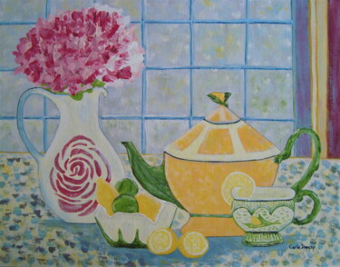Картина под названием "Tea Time Oasis" - Carla Dancey, Подлинное произведение искусства, Акрил