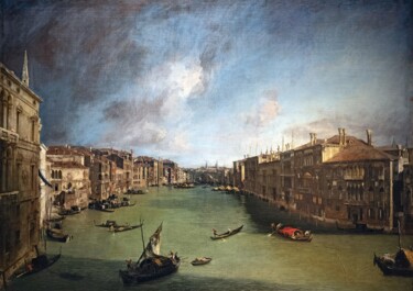 Peinture intitulée "Grand Canal, from P…" par Canaletto, Œuvre d'art originale, Huile