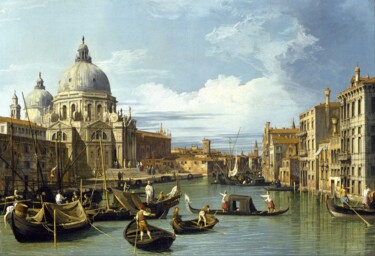 Painting titled "L'entrée du Grand C…" by Canaletto, Original Artwork, Oil