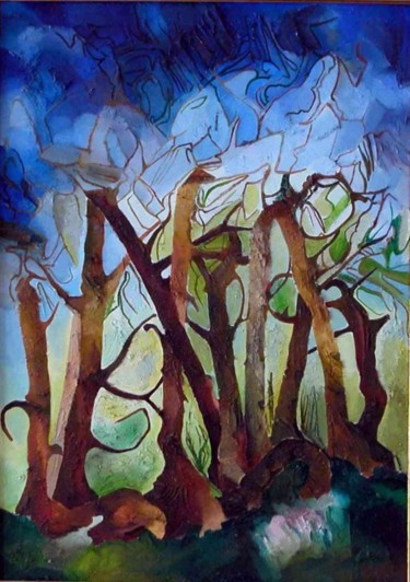 Pittura intitolato "Il bosco" da La Musa Malandrina, Opera d'arte originale