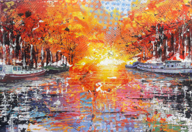 Painting titled "Canal du Midi autom…" by Jean-Michel Canal, Original Artwork, Acrylic
