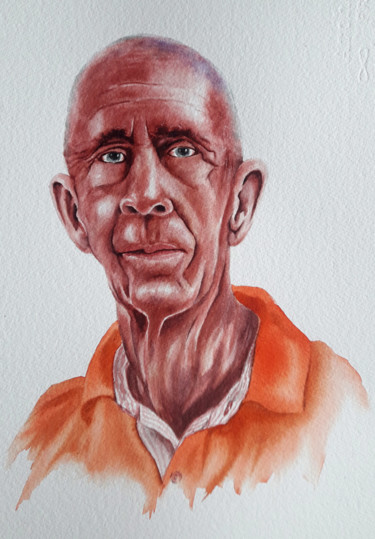 Painting titled "Jim tout simplement" by Jean-Michel Canal, Original Artwork, Watercolor