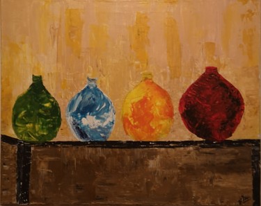 Pintura intitulada "vases" por Stéphanie Gidon, Obras de arte originais, Acrílico
