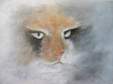 Pintura intitulada "Ojos del gato "en l…" por Canano, Obras de arte originais, Acrílico