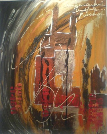 Painting titled "Vision métal 2" by Candell, Original Artwork