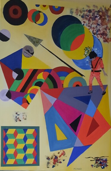 Pintura titulada "GEOMETRIE EN TOUT S…" por Maryse Houppilliart, Obra de arte original, Oleo Montado en Bastidor de camilla…
