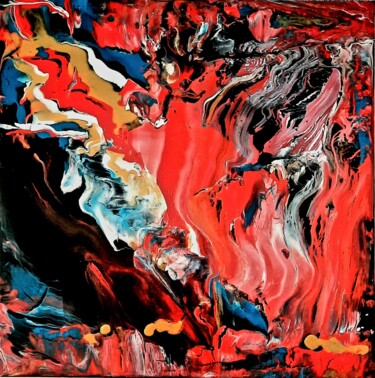 Malerei mit dem Titel "PASSION" von Maryse Houppilliart, Original-Kunstwerk, Acryl Auf Keilrahmen aus Holz montiert