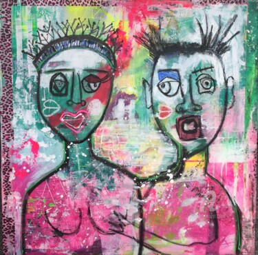 Malerei mit dem Titel "les amoureux" von Candice Boulanger, Original-Kunstwerk, Acryl