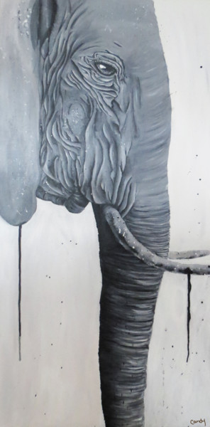 绘画 标题为“Sam L'éléphant” 由Candy Pelletier, 原创艺术品, 丙烯