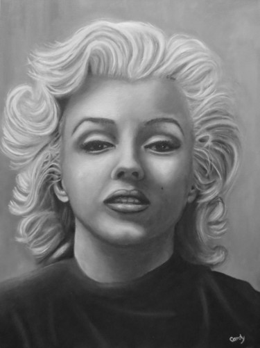 Schilderij getiteld "Marilyn2" door Candy Pelletier, Origineel Kunstwerk, Olie