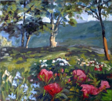 Painting titled "Hildene Garden View" by Candy Barr, Original Artwork