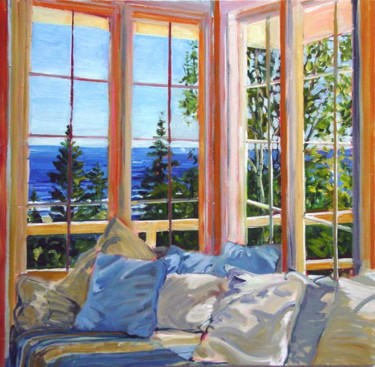 Painting titled "Porch Pillows" by Candy Barr, Original Artwork