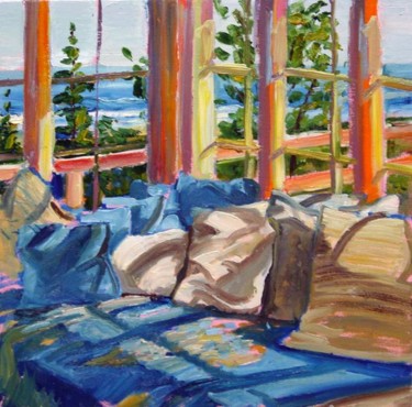 Painting titled "Porch Pillows II" by Candy Barr, Original Artwork