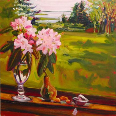 Painting titled "Rhododendrons" by Candy Barr, Original Artwork