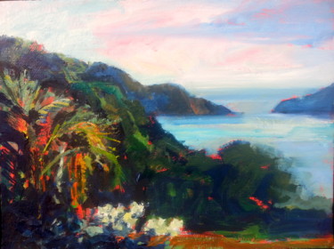 Painting titled "Costa Rica View" by Candy Barr, Original Artwork, Oil