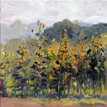 Painting titled "Sunflowers" by Candy Barr, Original Artwork, Oil