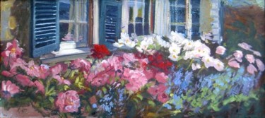 Painting titled "Hildene Peonies" by Candy Barr, Original Artwork