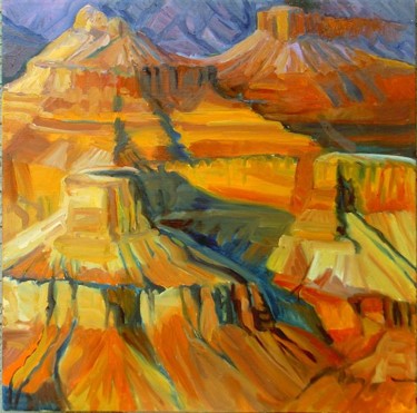 Painting titled "Sunset Grand Canyon" by Candy Barr, Original Artwork