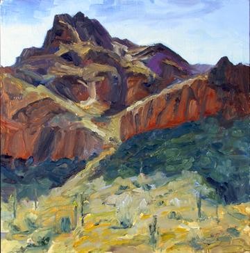 Painting titled "Bulldog Canyon Spri…" by Candy Barr, Original Artwork, Oil