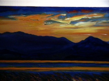 Painting titled "Lake Champlain Suns…" by Candy Barr, Original Artwork, Oil