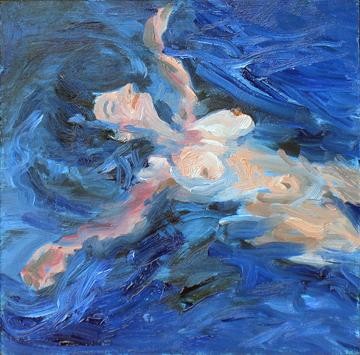 Painting titled "Floating II" by Candy Barr, Original Artwork