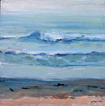 Painting titled "Waves III" by Candy Barr, Original Artwork
