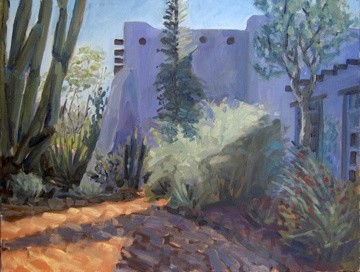 Painting titled "Desert Garden Home" by Candy Barr, Original Artwork