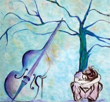 Peinture intitulée "Épilogue bleu : l'h…" par Nonna, Œuvre d'art originale