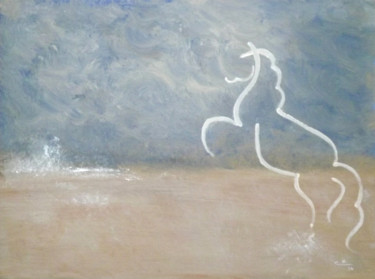 Peinture intitulée "le cheval de mer" par Nonna, Œuvre d'art originale, Autre