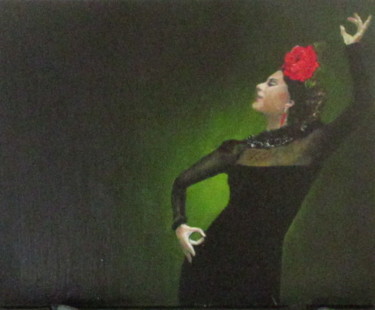 Peinture intitulée "flamenco" par Nonna, Œuvre d'art originale, Huile