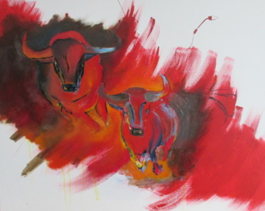 Peinture intitulée "toro 2" par Nonna, Œuvre d'art originale, Huile