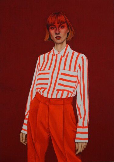 Peinture intitulée "Red 01 Neon collect…" par Cannibal Malabar, Œuvre d'art originale
