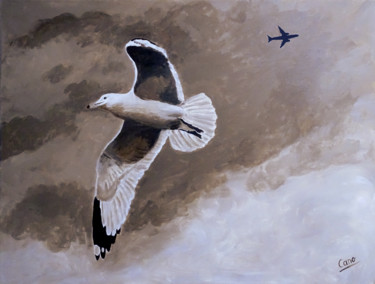Painting titled "Flights (Vols)" by Cano, Original Artwork, Acrylic