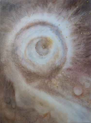 Peinture intitulée "Oeil galactique" par Chantal Moisy (ChanTou), Œuvre d'art originale, Aquarelle