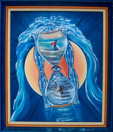 Painting titled "Le sablier" by Chantal Moisy (ChanTou), Original Artwork, Acrylic
