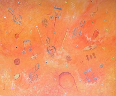 Peinture intitulée "Musique en tête" par Chantal Moisy (ChanTou), Œuvre d'art originale, Acrylique