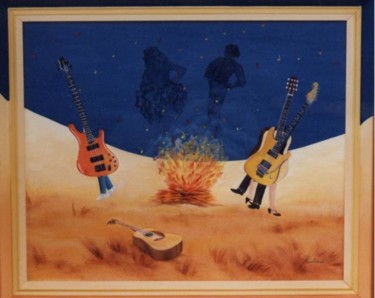 Painting titled "Musique de plage" by Chantal Moisy (ChanTou), Original Artwork, Acrylic