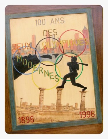 Painting titled "Cent ans des Jeux O…" by Chantal Moisy (ChanTou), Original Artwork, Acrylic