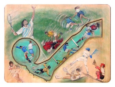 Malerei mit dem Titel "J.O. Sports de terr…" von Chantal Moisy (ChanTou), Original-Kunstwerk, Acryl