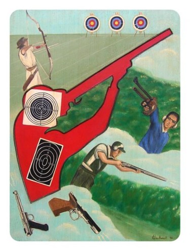 Peinture intitulée "J.O. Sports de tir" par Chantal Moisy (ChanTou), Œuvre d'art originale, Acrylique