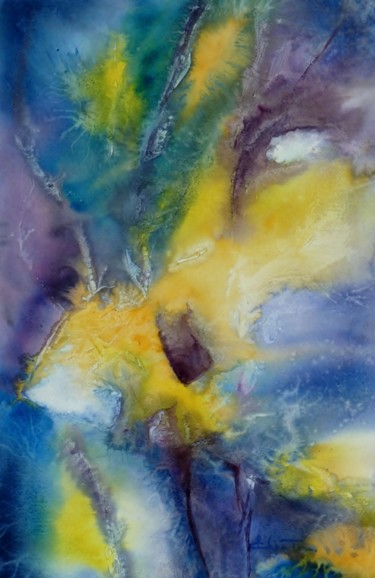 Peinture intitulée "Abstrac't 2" par Chantal Moisy (ChanTou), Œuvre d'art originale, Aquarelle