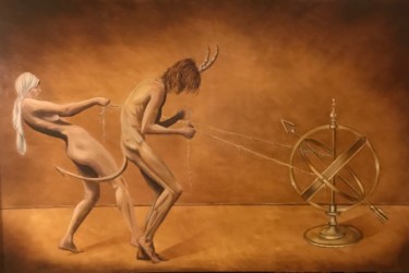 Pittura intitolato "balance" da Can Uluer, Opera d'arte originale, pigmenti