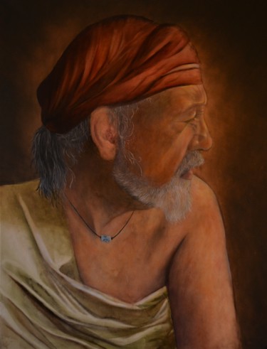 Painting titled "self portrait" by Can Uluer, Original Artwork, Tempera