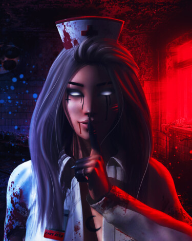 Digital Arts titled "Nurse" by Cany Nero, Original Artwork, Digital Painting