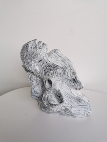 Sculpture intitulée "Face cachée" par Martine Caoudal, Œuvre d'art originale, Argile