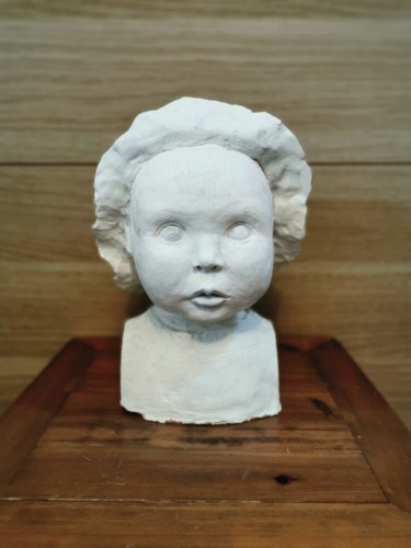 Sculpture intitulée "L'enfance" par Martine Caoudal, Œuvre d'art originale, Argile