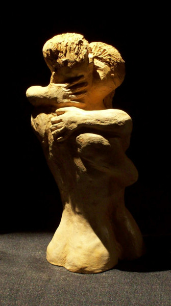 Sculpture intitulée "Ettore e Andromaca" par Nunzio Capece, Œuvre d'art originale, Terre cuite