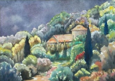 Peinture intitulée "Chapelle à Samos" par Henri Capell, Œuvre d'art originale